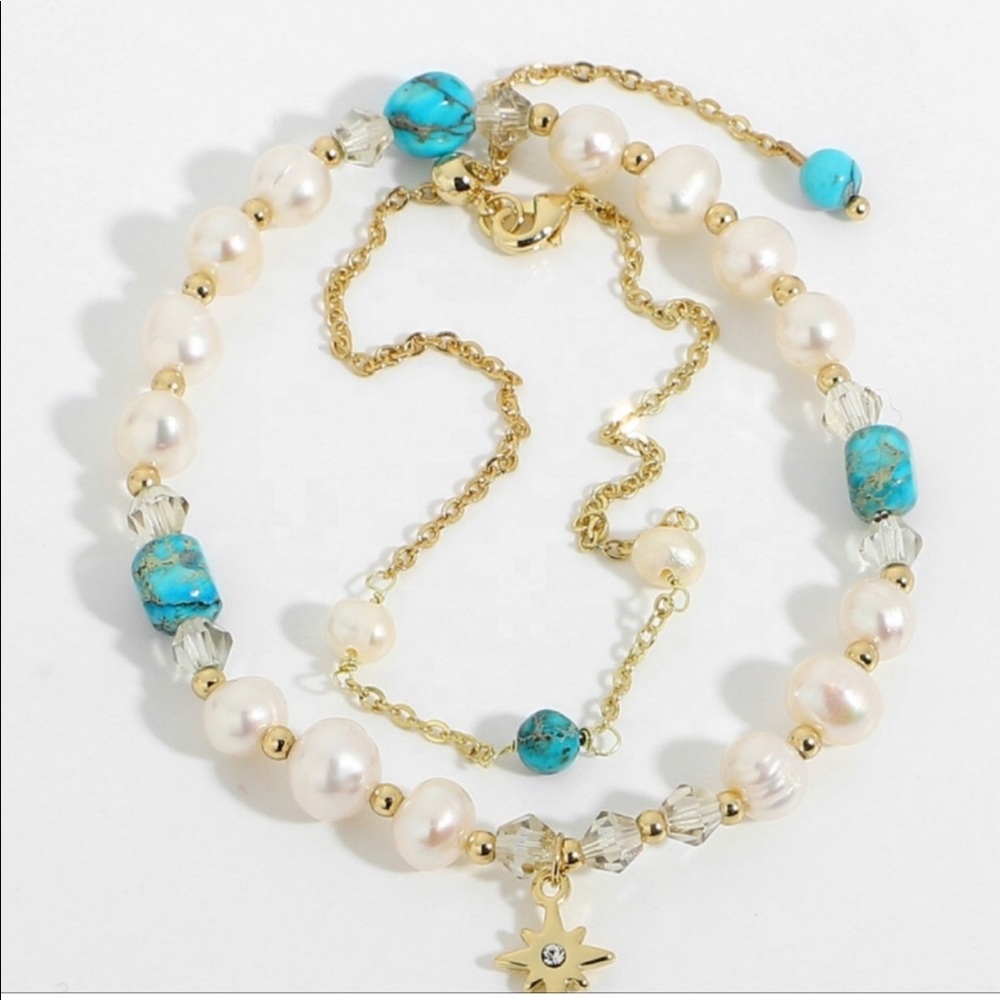 ⭐️ 14k Beaded Bracelet with Star Charm and Freshwater Pearls ⭐️